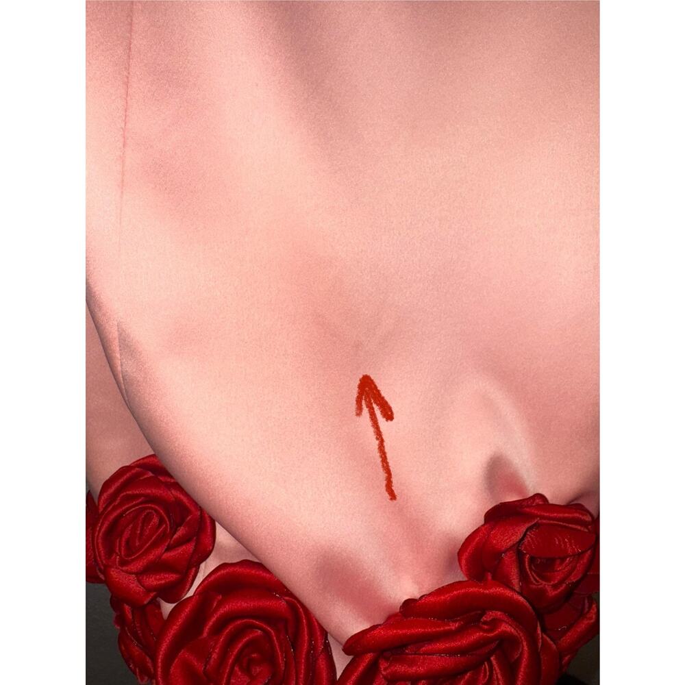 Atoir Pink Mini Dress with Red Rose Appliqués - Picture 10 of 12